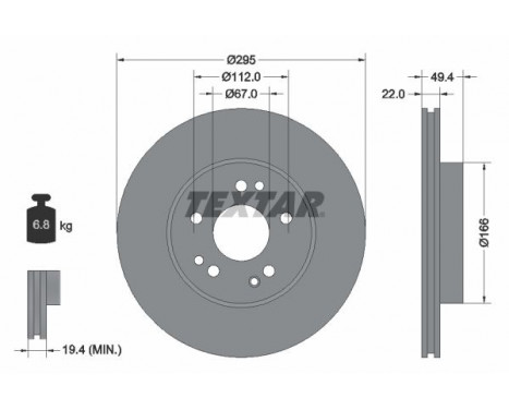 Disque de frein 92057300 Textar