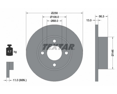 Disque de frein 92057800 Textar