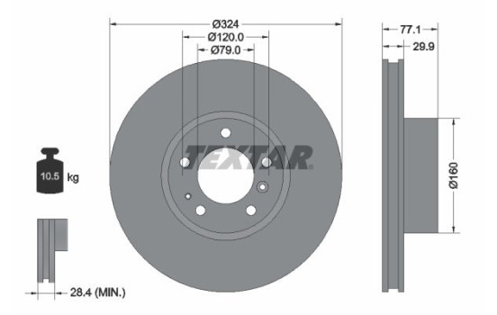 Disque de frein 92058300 Textar