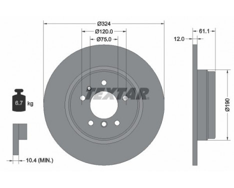 Disque de frein 92058400 Textar