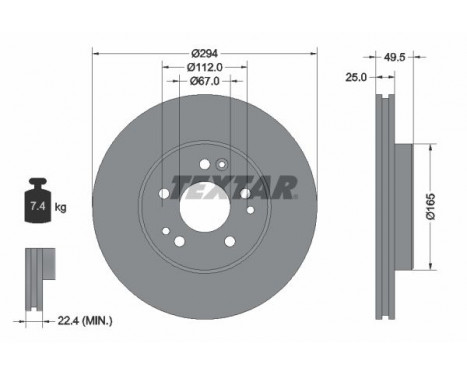Disque de frein 92060000 Textar