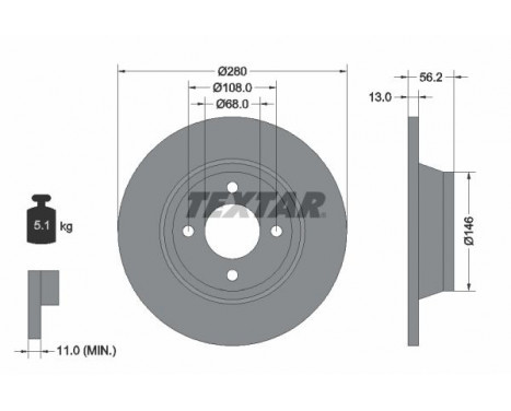 Disque de frein 92060400 Textar