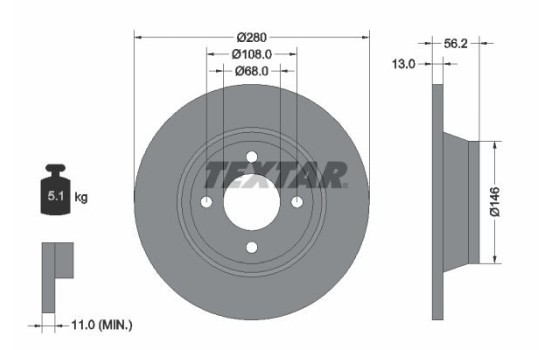 Disque de frein 92060400 Textar