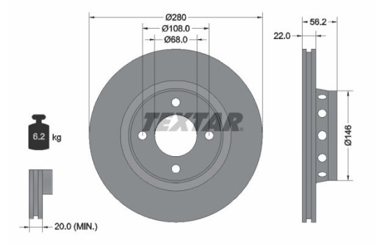 Disque de frein 92060600 Textar