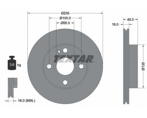 Disque de frein 92061500 Textar