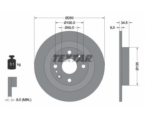 Disque de frein 92061700 Textar