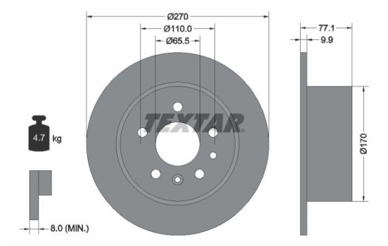 Disque de frein 92066300 Textar