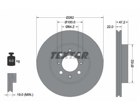 Disque de frein 92070600 Textar