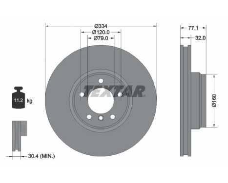 Disque de frein 92072200 Textar