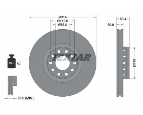 Disque de frein 92073200 Textar