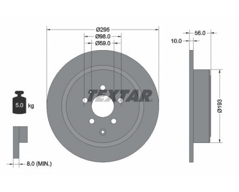 Disque de frein 92074100 Textar