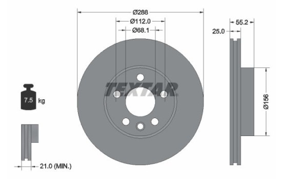 Disque de frein 92074203 Textar