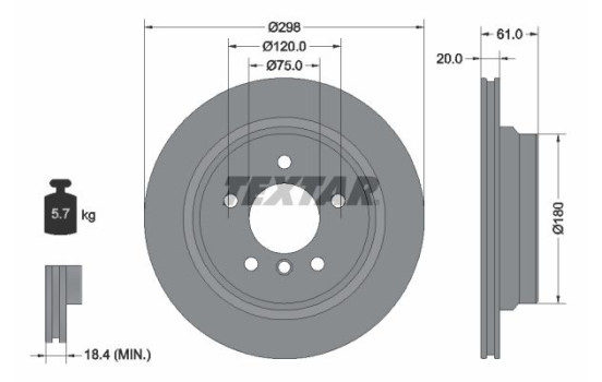 Disque de frein 92075103 Textar
