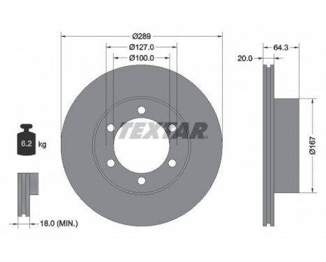 Disque de frein 92076300 Textar