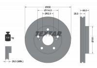 Disque de frein 92077600 Textar