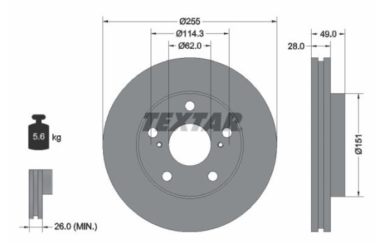 Disque de frein 92077600 Textar