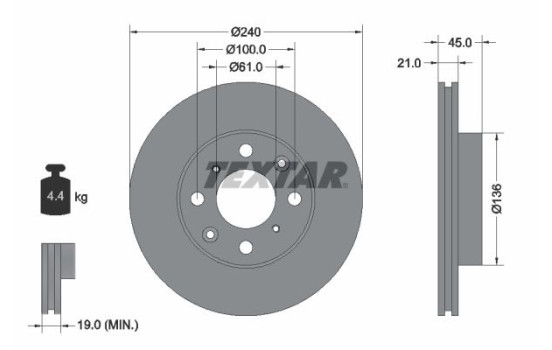 Disque de frein 92077800 Textar