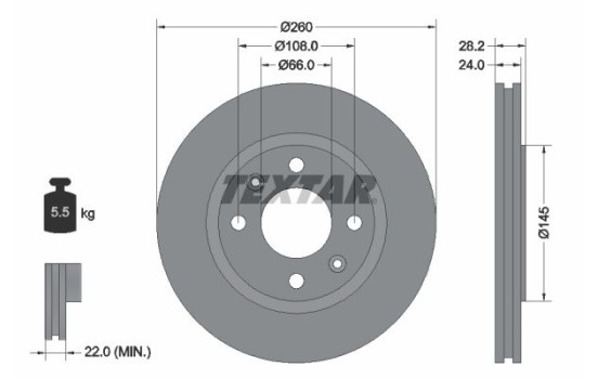 Disque de frein 92078603 Textar