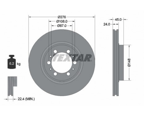 Disque de frein 92079800 Textar