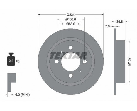 Disque de frein 92080000 Textar