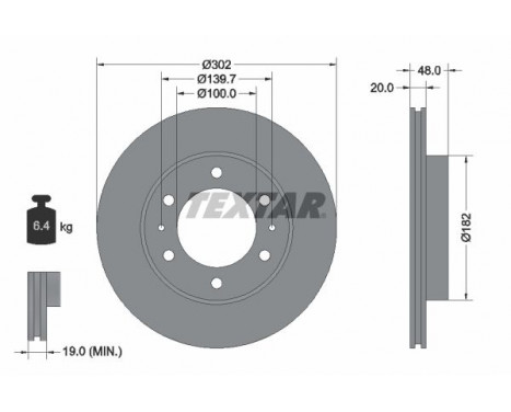 Disque de frein 92080400 Textar