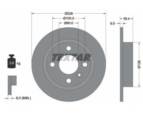 Disque de frein 92082800 Textar