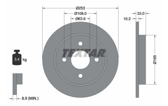 Disque de frein 92088403 Textar