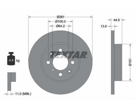 Disque de frein 92090100 Textar