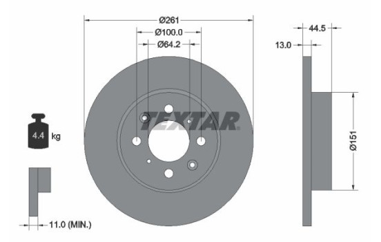 Disque de frein 92090100 Textar