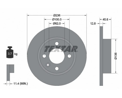Disque de frein 92090200 Textar