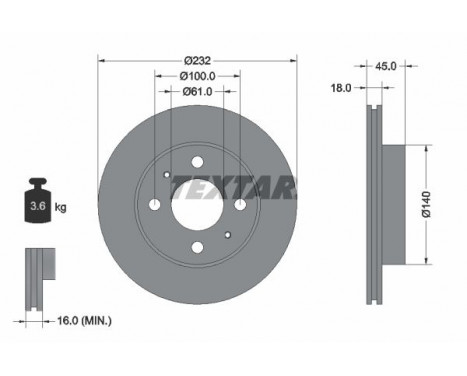 Disque de frein 92090900 Textar