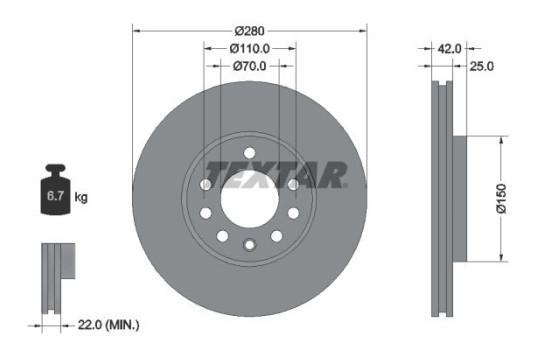 Disque de frein 92091903 Textar