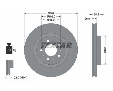 Disque de frein 92092300 Textar