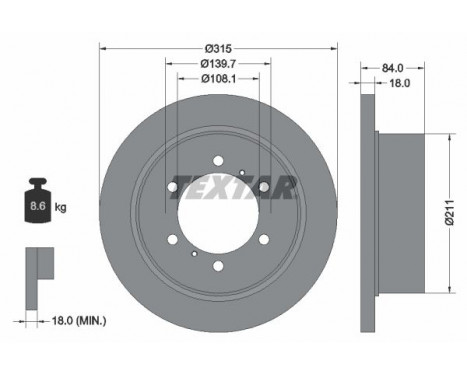 Disque de frein 92093100 Textar