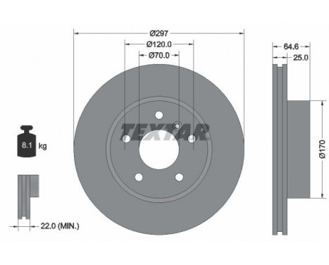 Disque de frein 92093600 Textar