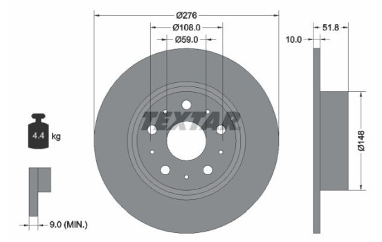 Disque de frein 92095300 Textar