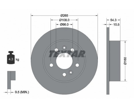 Disque de frein 92096300 Textar
