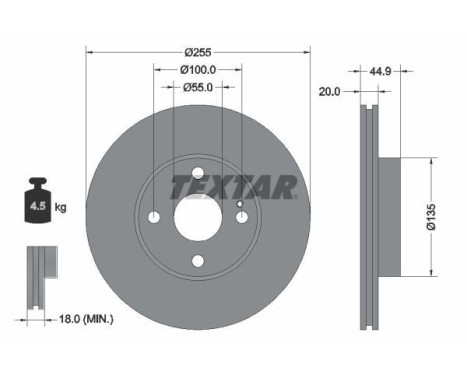 Disque de frein 92096800 Textar
