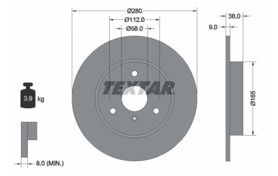 Disque de frein 92097603 Textar