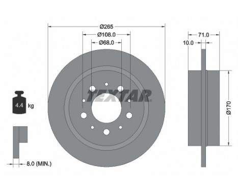 Disque de frein 92097800 Textar
