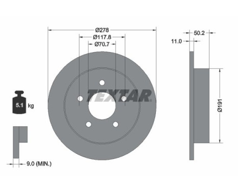 Disque de frein 92099800 Textar