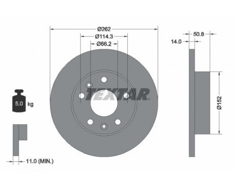 Disque de frein 92102900 Textar