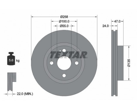 Disque de frein 92103100 Textar