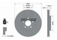 Disque de frein 92103400 Textar