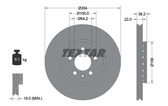 Disque de frein 92103400 Textar
