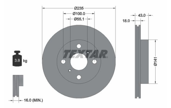 Disque de frein 92103603 Textar