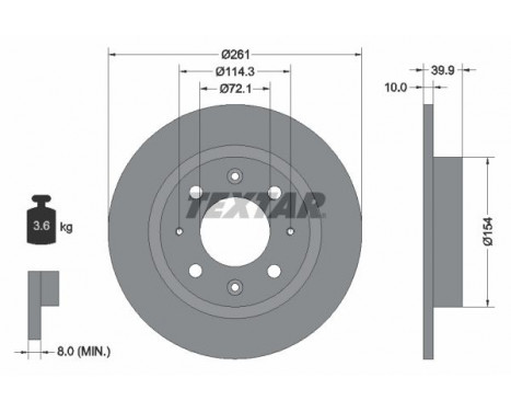 Disque de frein 92104300 Textar