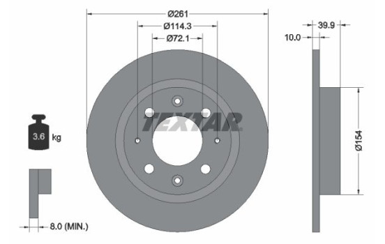 Disque de frein 92104300 Textar