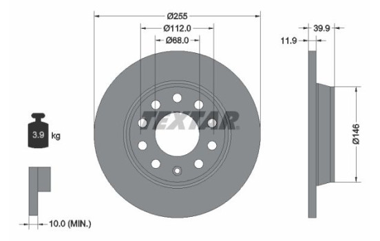 Disque de frein 92106303 Textar