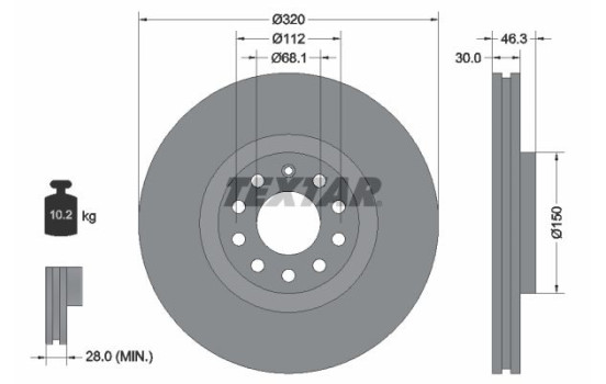 Disque de frein 92106705 Textar